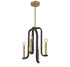 Archway 4-Light Pendant in Matte Black with Warm Brass Accents